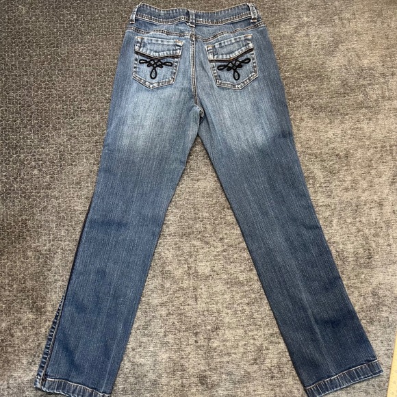 A NEW APPROACH ANA Women's Blue Denim Jeans Bootcut Size 6 Embroidered Pockets - Picture 8 of 9